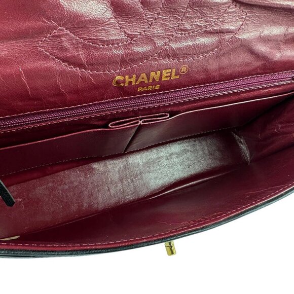 CHANEL Matelasse Double Flap Chian Shoulder Bag Black/Gold/Silver - Picture 10 of 13